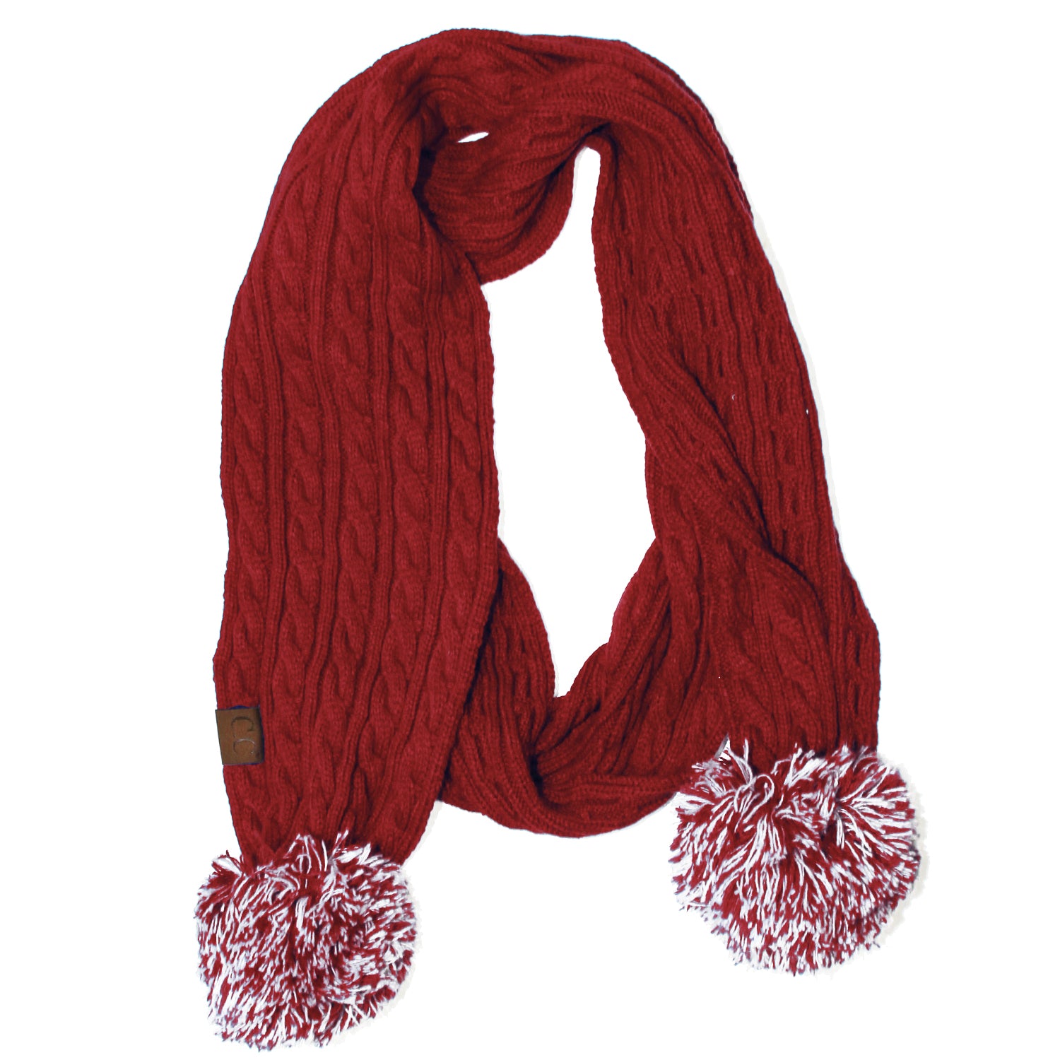 maroon and white scarf