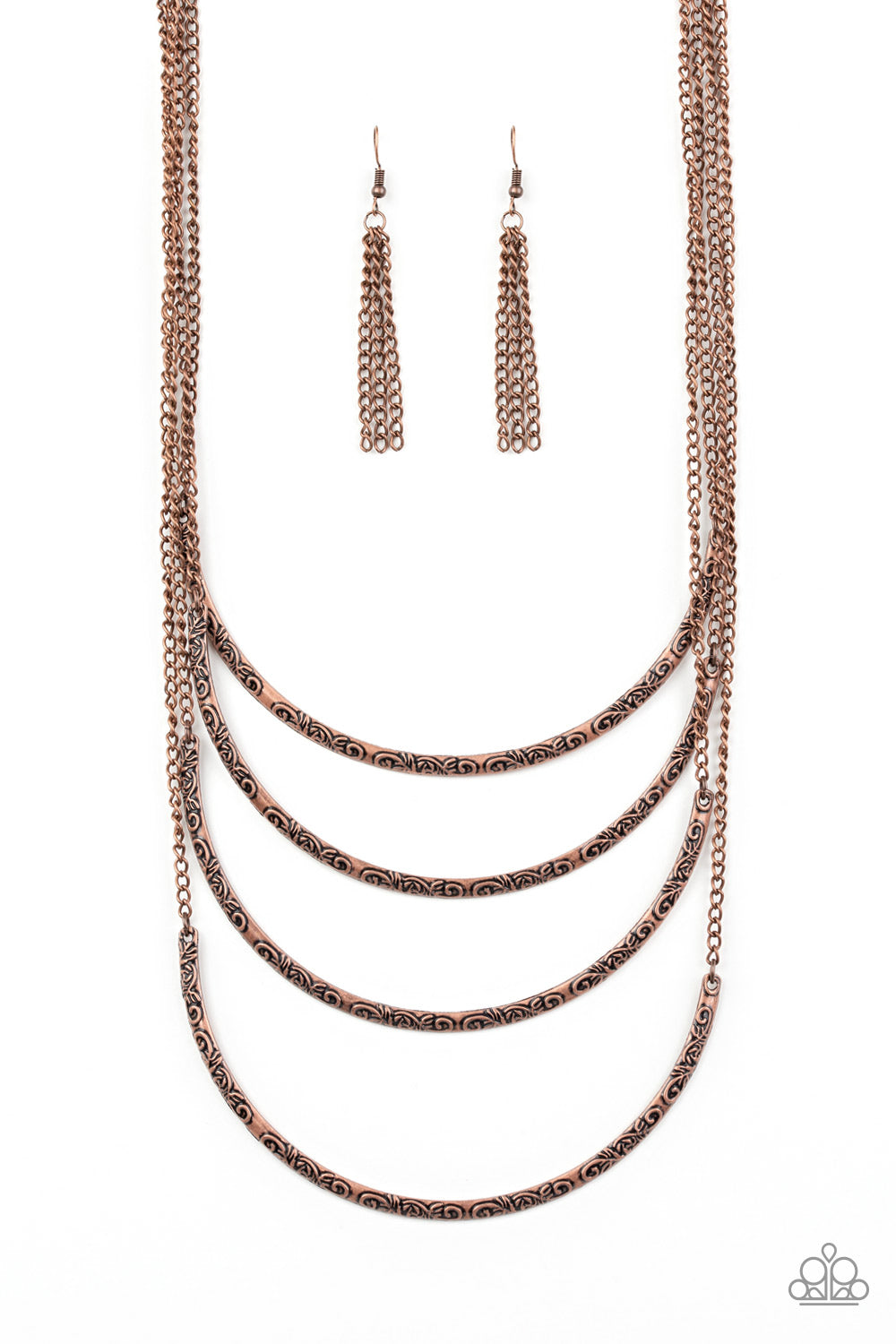 It Will Be Over MOON Copper Paparazzi Necklace Cashmere Pink Jewels - Cashmere Pink Jewels & Accessories, Cashmere Pink Jewels & Accessories - Paparazzi