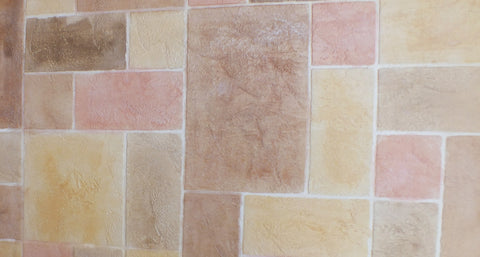 Coral Gold Random Color Tile Floor Pattern | Lubbock Tile Flooring