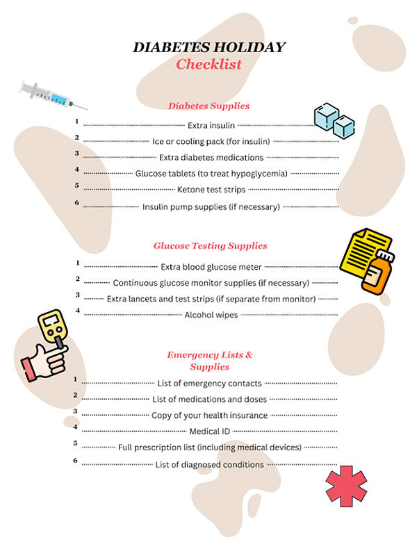 Diabetes holiday checklist