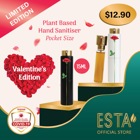 ESTA Valentine's Edition Pocket Hand Sanitiser with Rose Design