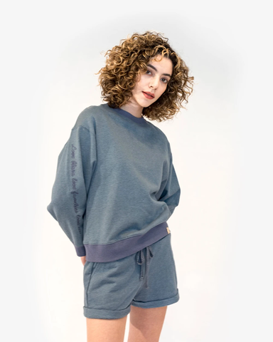 Blara Organic House Crewneck Loose Sweatshirt