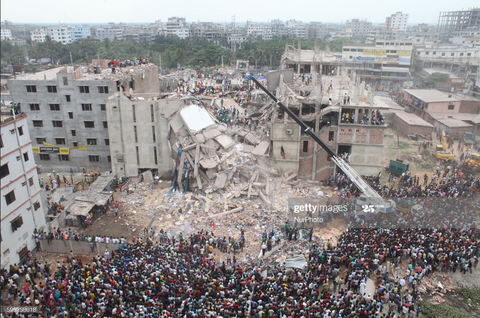 Getty Image photo of Rana Plaza Collapse in Dhaka, Bangladesh (2013)