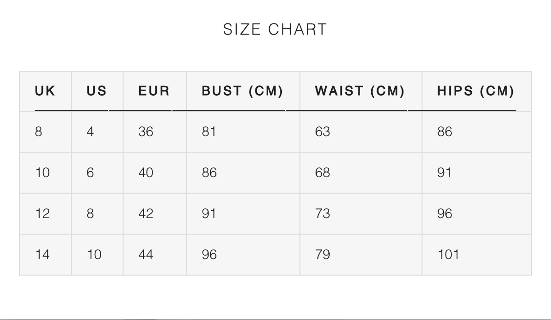 beatrice bayliss size guide