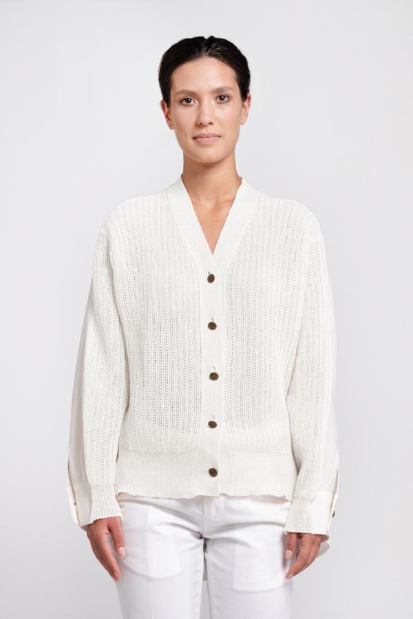 Trame di Stile Natural Hemp Cardigan Shirt