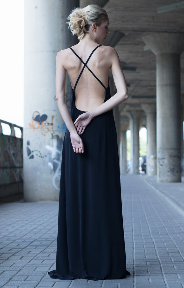 Mae Slip Dress / Black Silk - Onirik