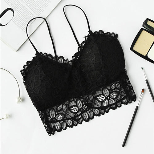 black lace crop top bralette