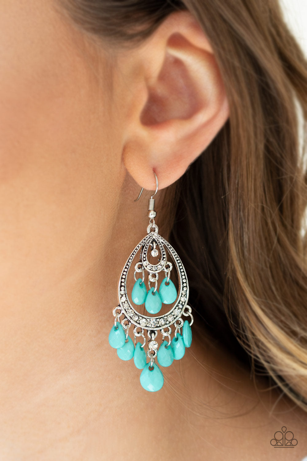 Gorgeously Genie Blue Earring - Paparazzi Accessories