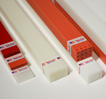 36.5" x 0.623" x 0.623" Red Premium Plastic Cutting Sticks - Box of 12