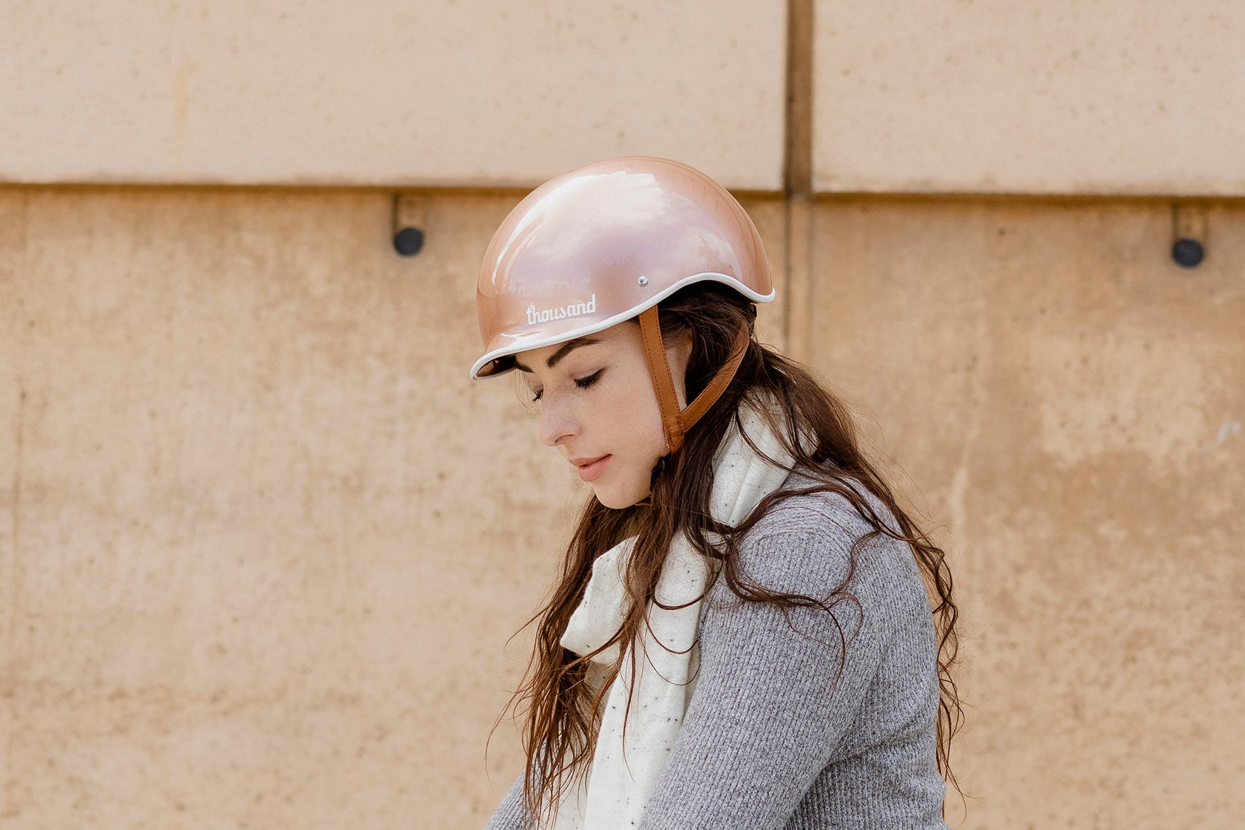 thousand bike helmet rose gold