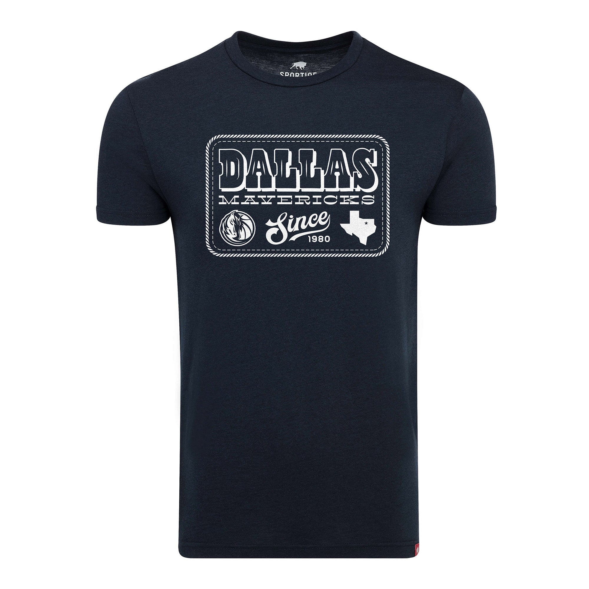 DALLAS MAVERICKS SPORTIQE NAVY HORSE HEAD TEXAS COMFY TEE