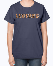 Load image into Gallery viewer, Gildan 2000L Ultra Cotton Ladies T-Shirt 13 colors Dark. Leopard Typography 2