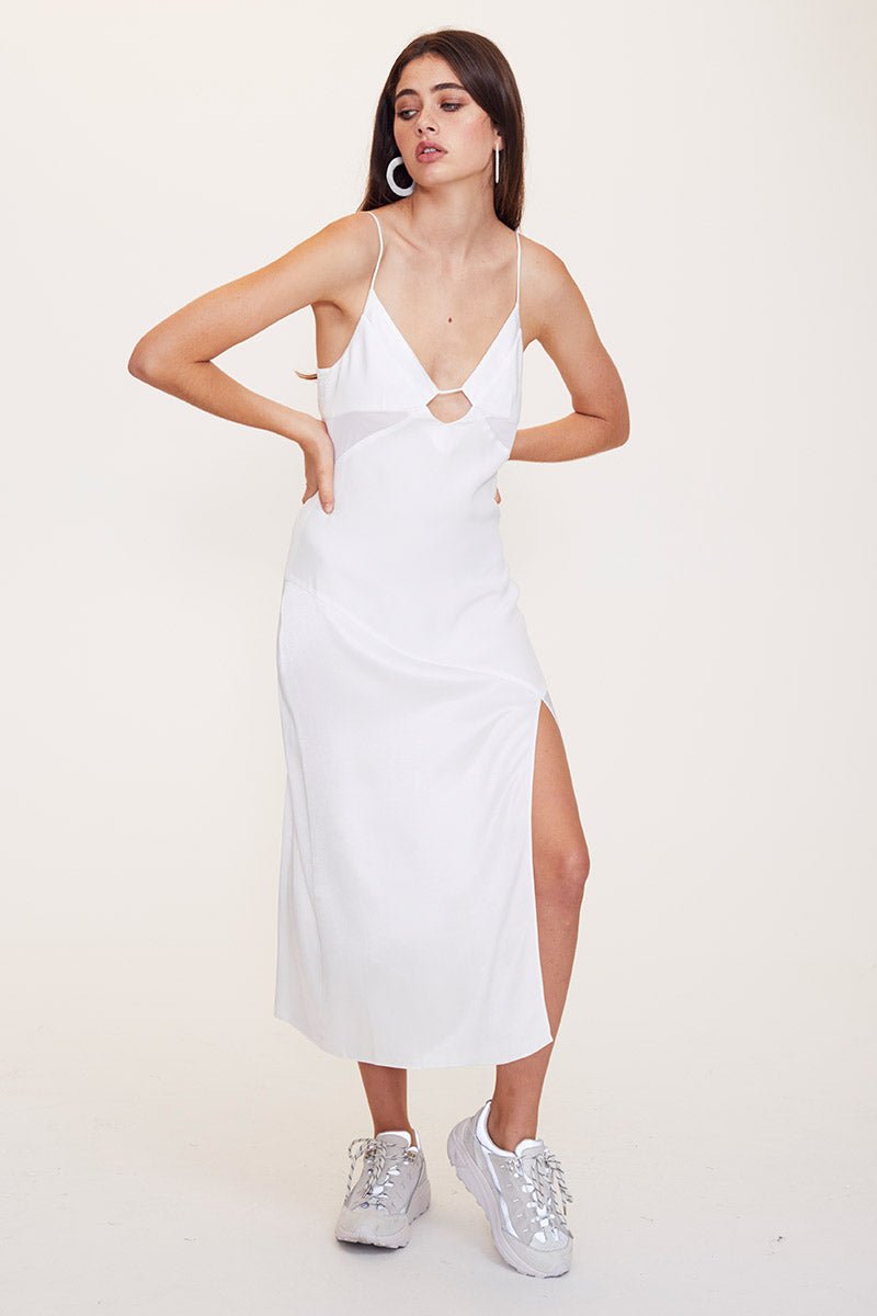 white midi beach dress