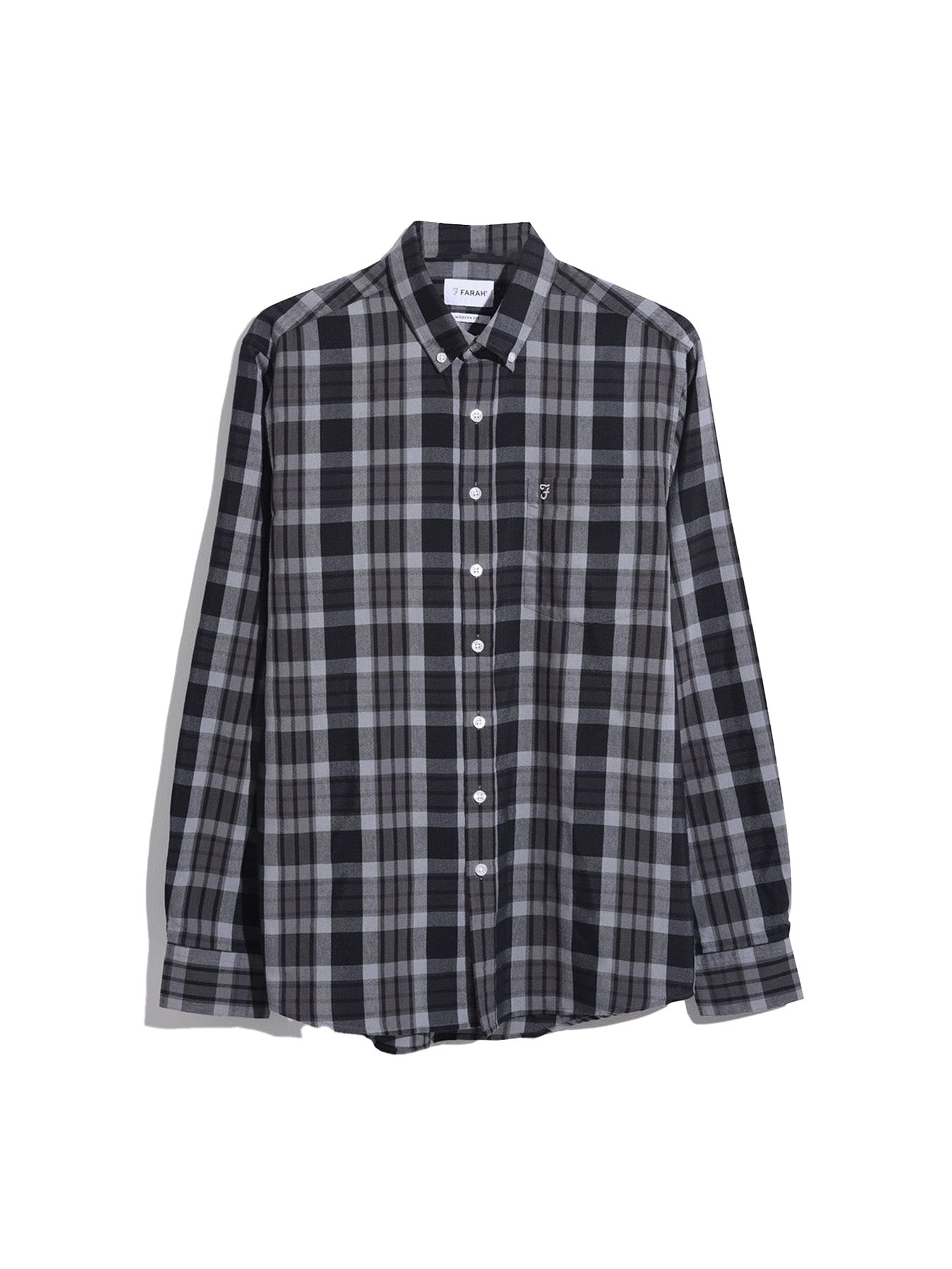 View Crawford Check Long Sleeve Shirt In Black information