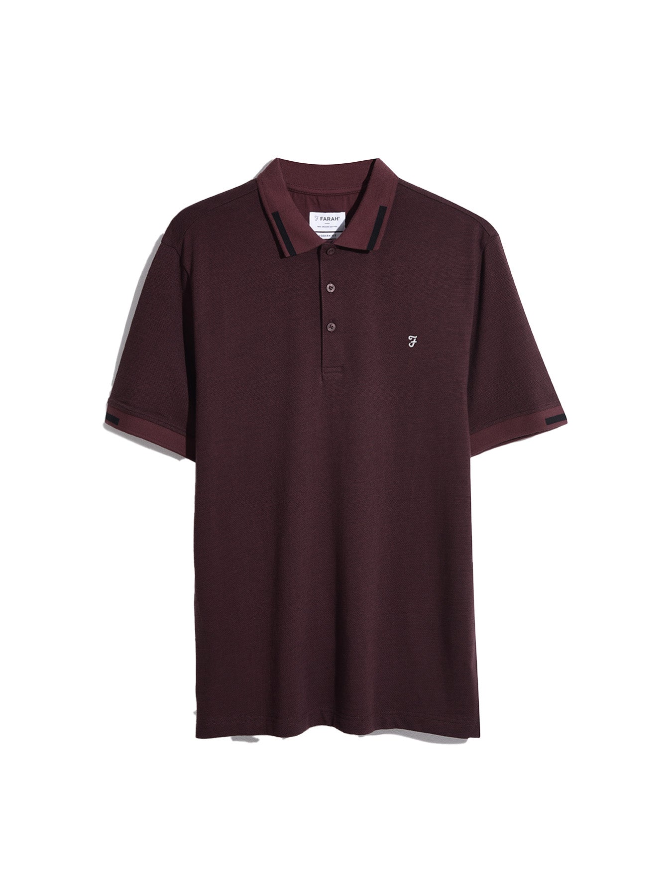 View Lonnie Jaquard Short Sleeve Polo Shirt In Archive Burgundy information