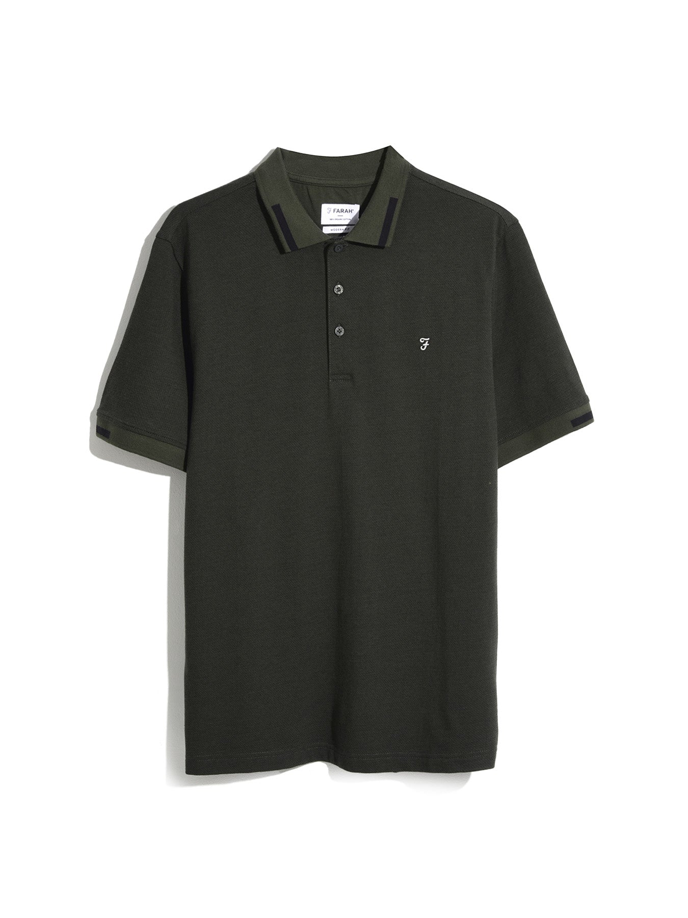 View Lonnie Jaquard Short Sleeve Polo Shirt In Dark Olive information