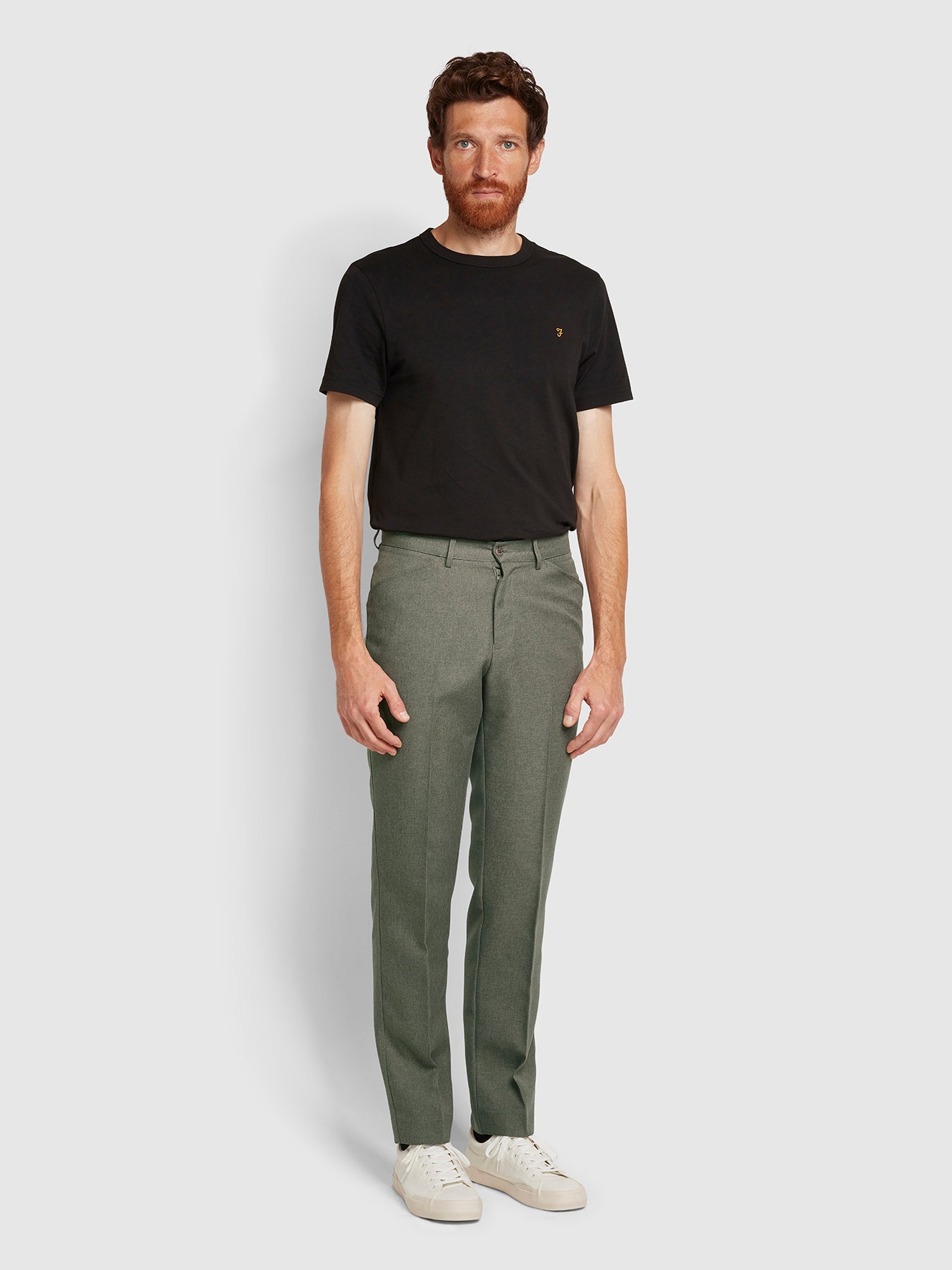 View Roachman Anti Stain Twill Trousers In Brown Marl information