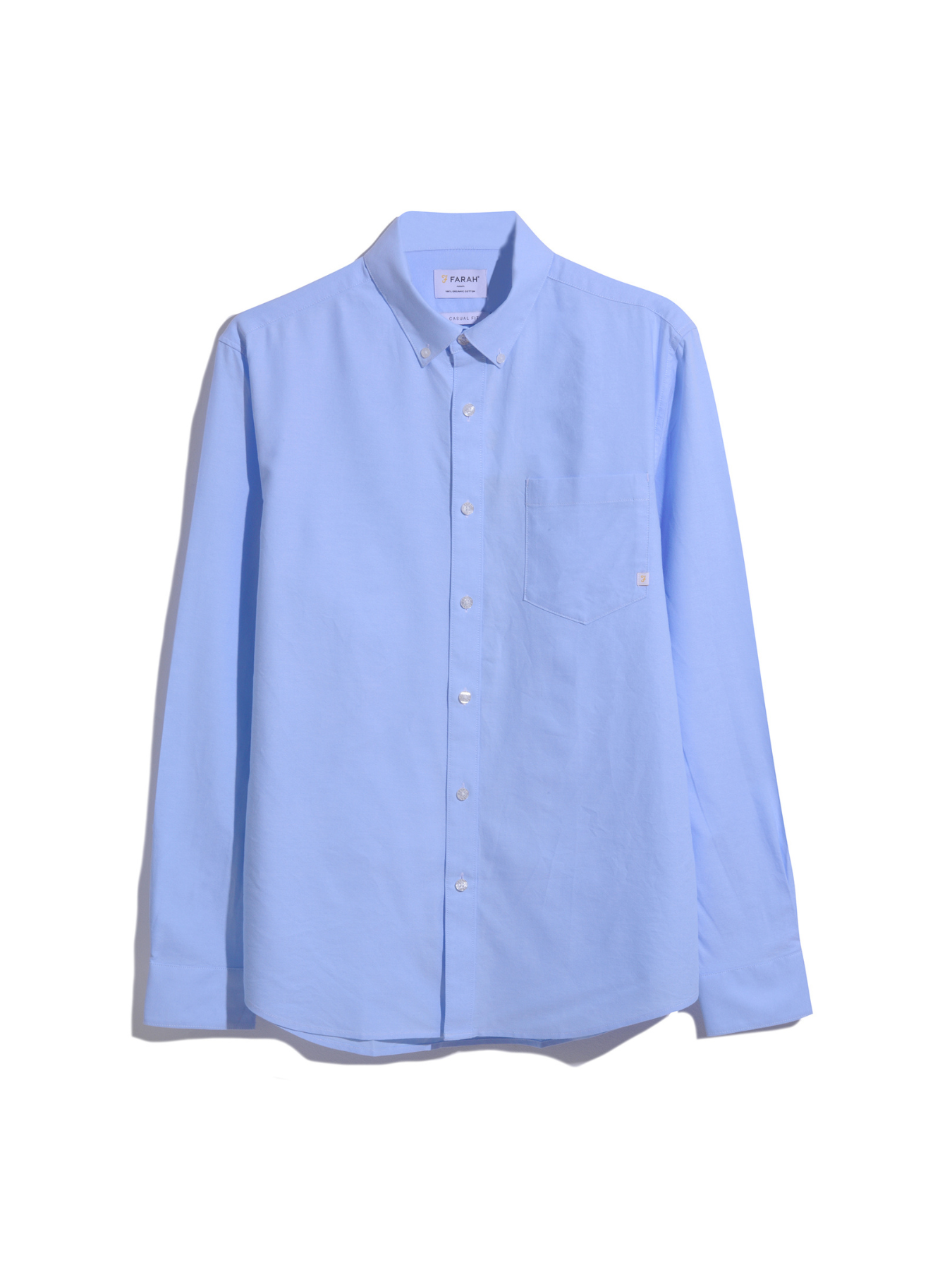 View Brewer Casual Fit Organic Cotton Long Sleeve Shirt In Sky Blue information