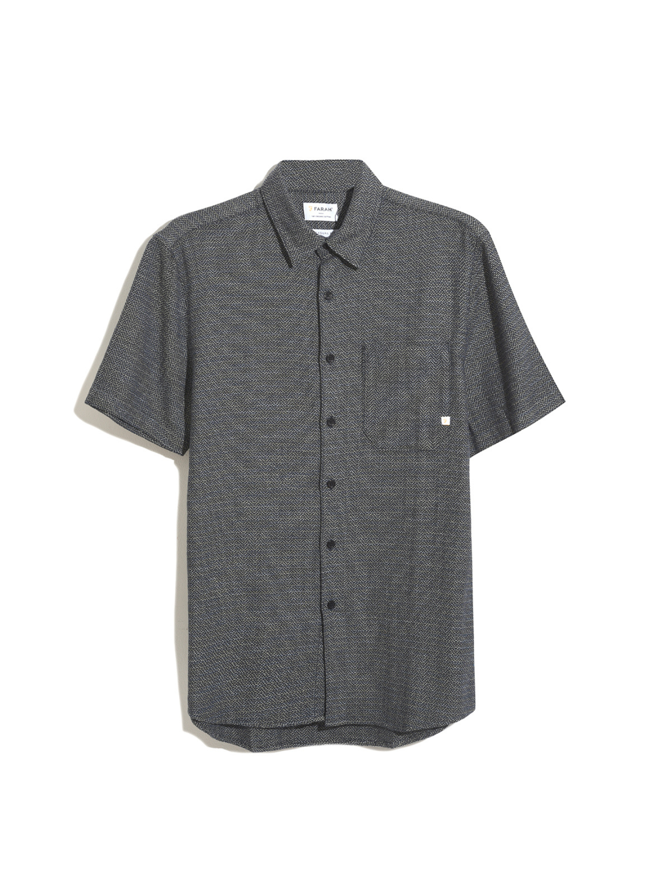 View Denzie Jacquard Short Sleeve Shirt In True Navy information