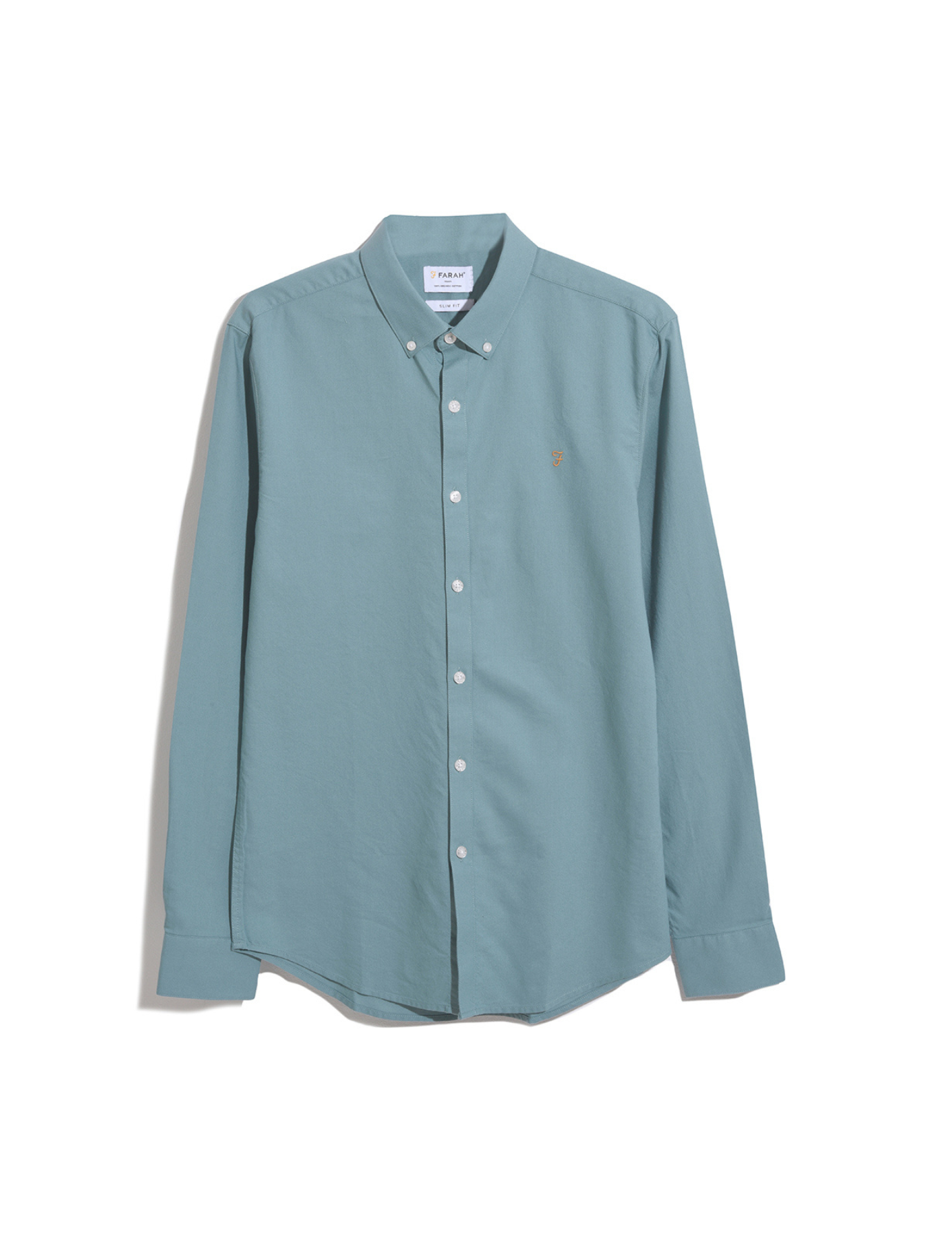 View Brewer Slim Fit Organic Cotton Long Sleeve Shirt In Brook Blue information