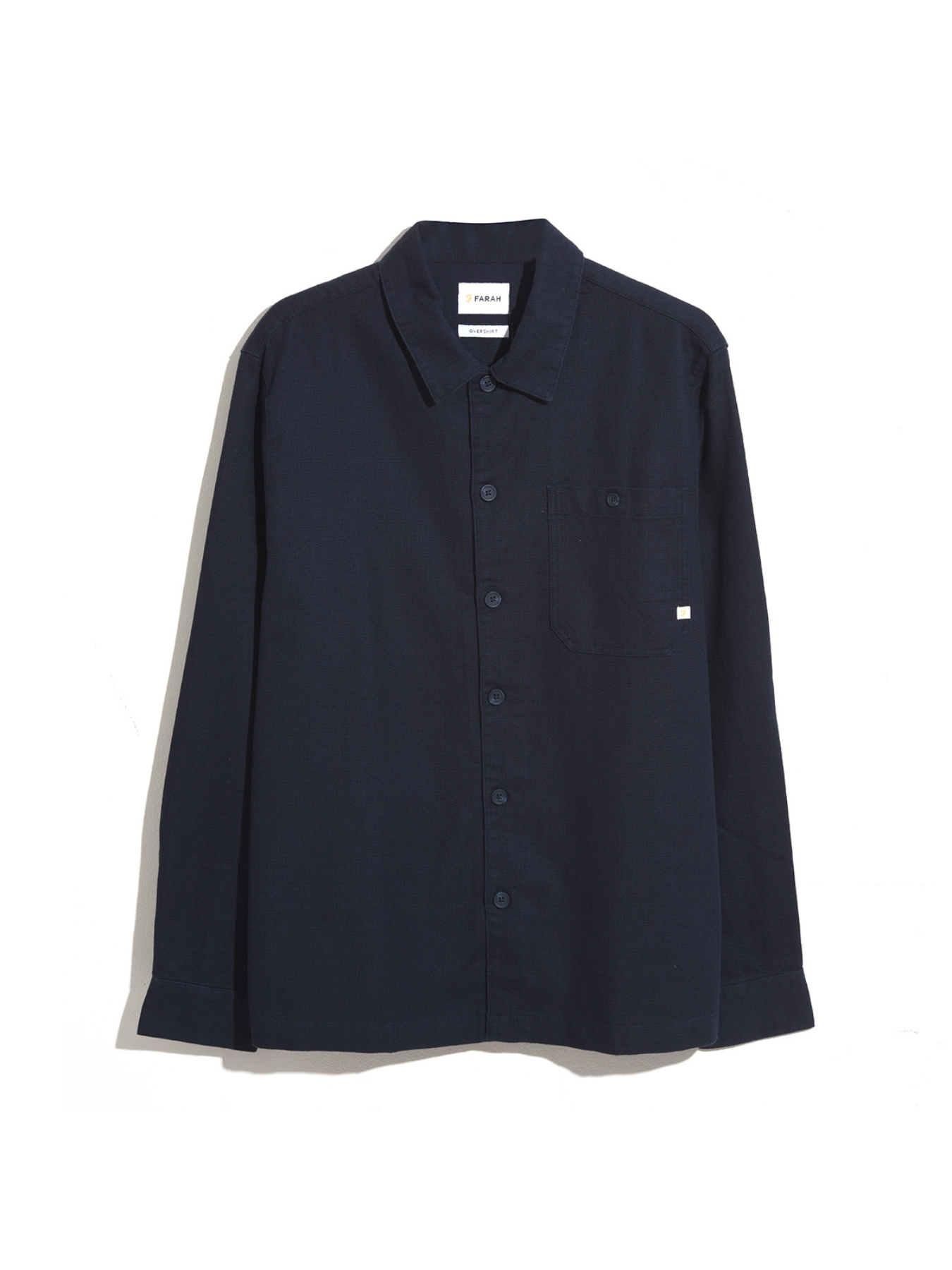 View Firmin Relaxed Fit Organic Cotton Long Sleeve Shirt In True Navy information