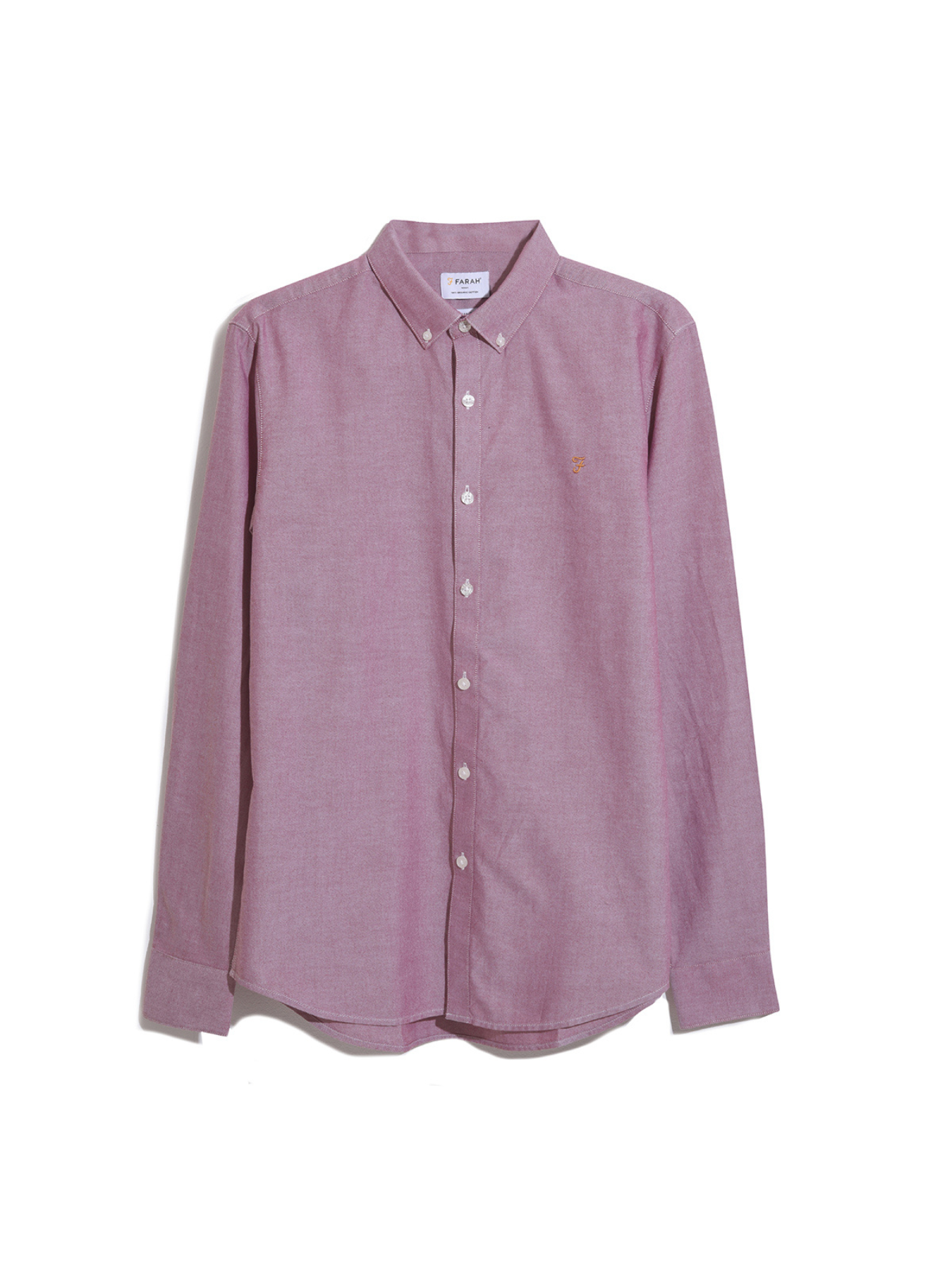 View Brewer Slim Fit Organic Cotton Long Sleeve Shirt In Clay Red information