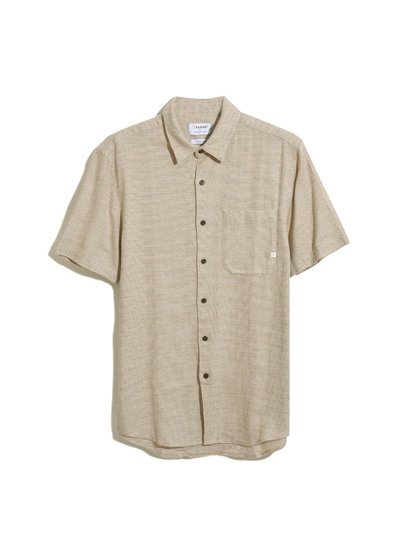 View Denzie Jacquard Short Sleeve Shirt In Ecru information