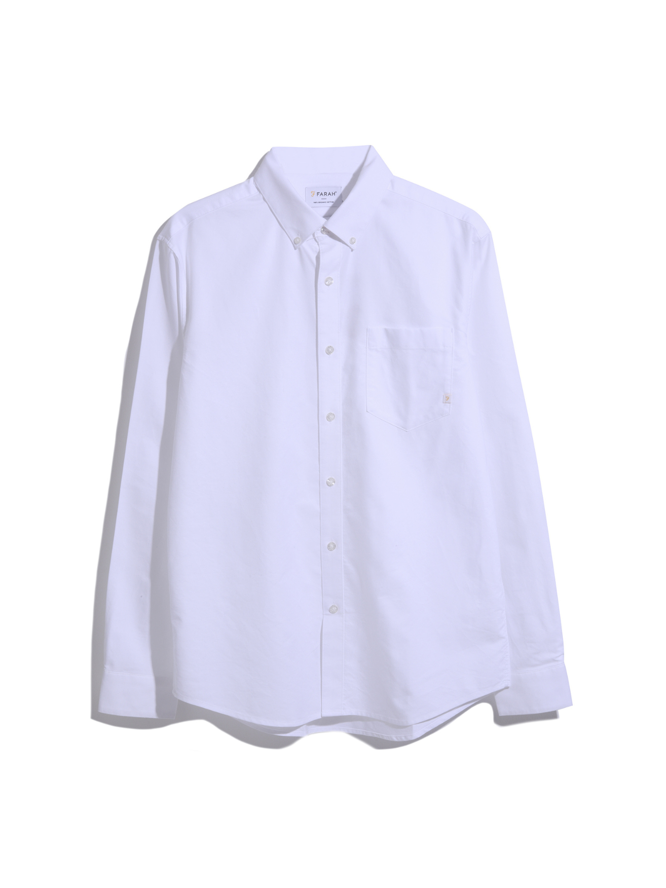 View Brewer Casual Fit Organic Cotton Long Sleeve Shirt In White information