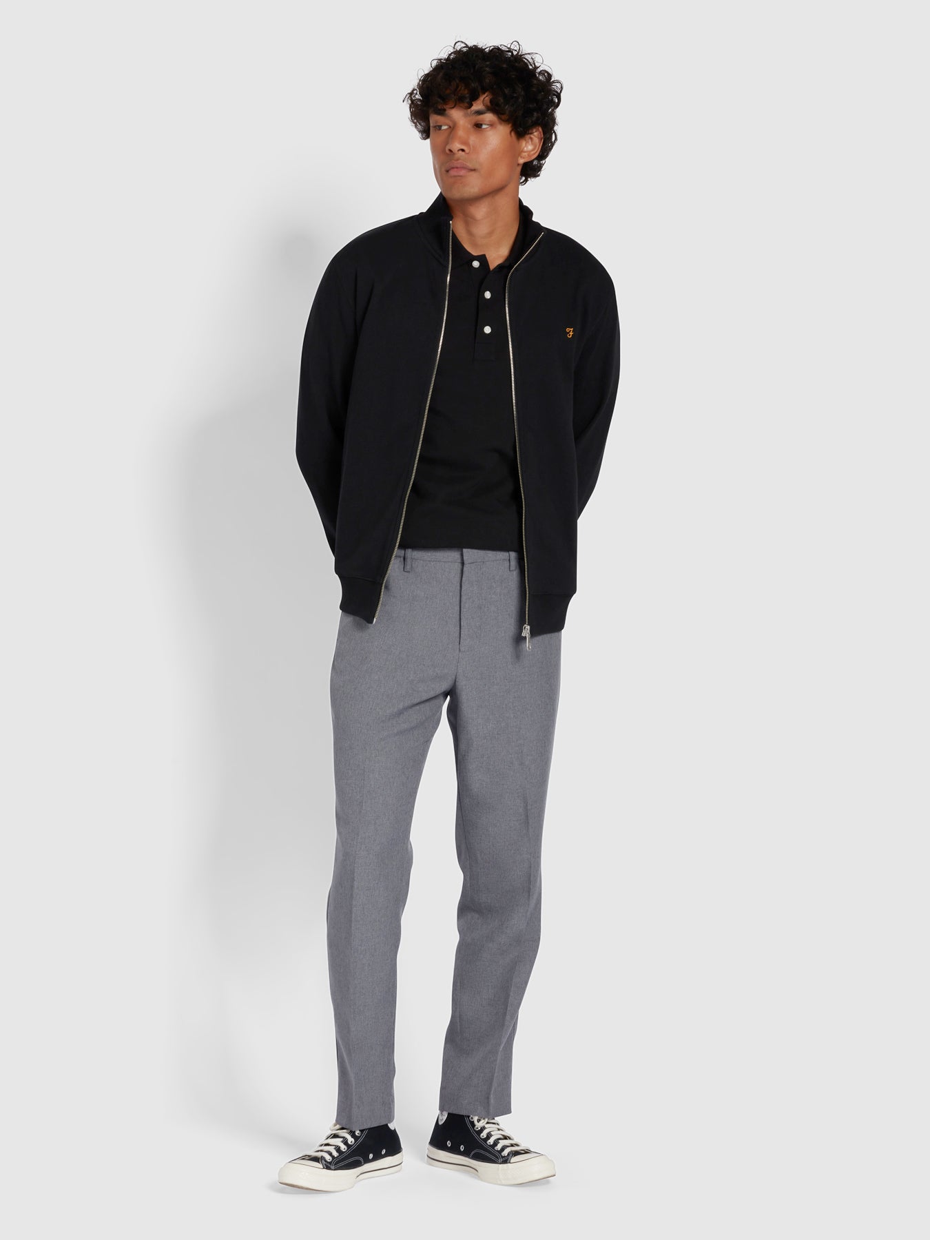 View Marl Traditional Hopsack Trousers In Dark Grey information