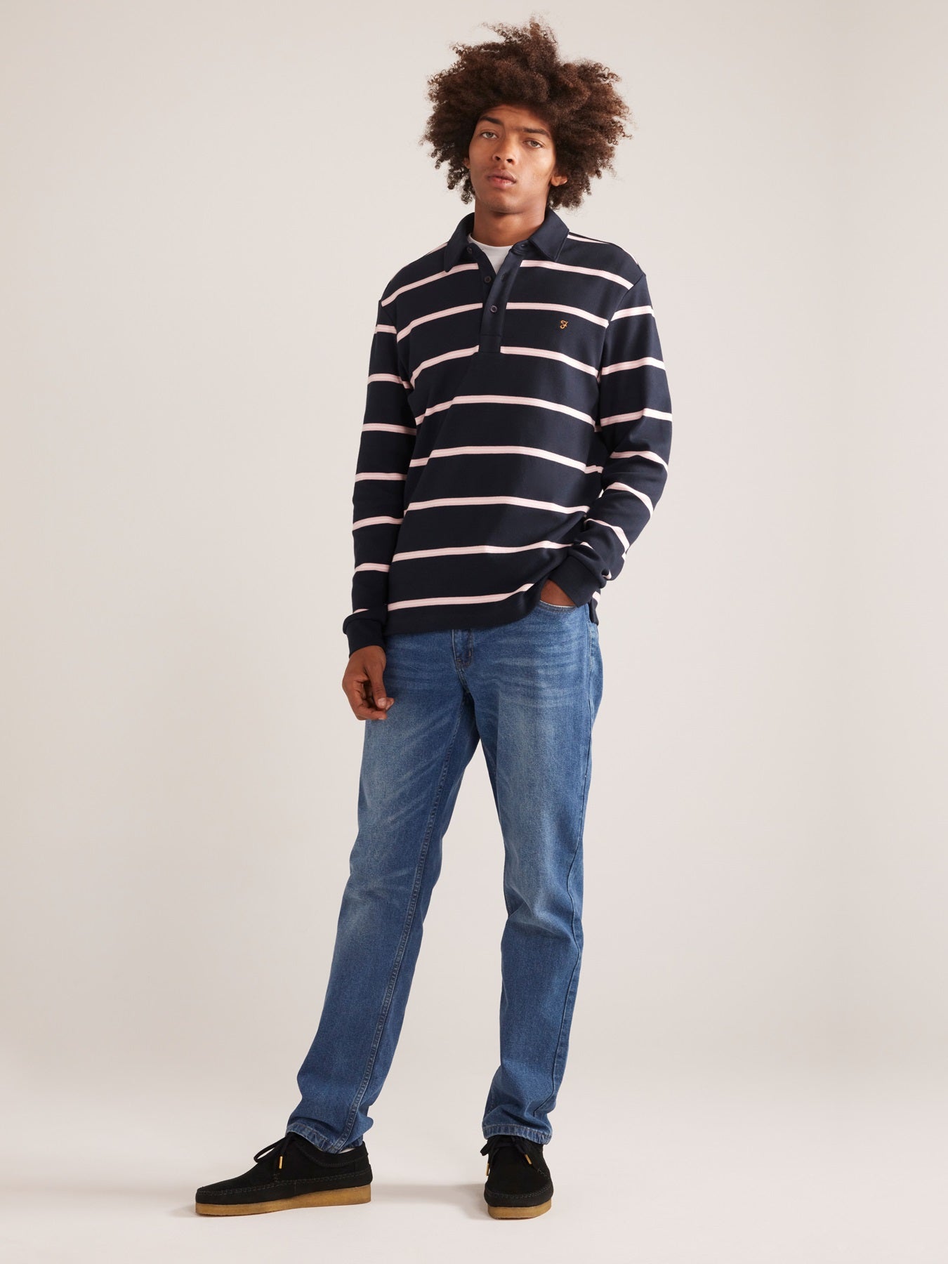 View Marine Long Sleeve Rugby Shirt In True Navy information