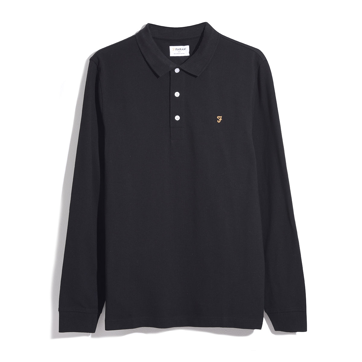 View Blanes Organic Cotton Long Sleeve Polo Shirt In Black information