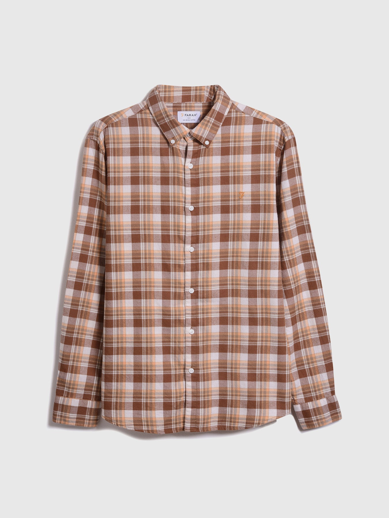 View Leyroy Casual Fit Organic Cotton Check Shirt In Cream information