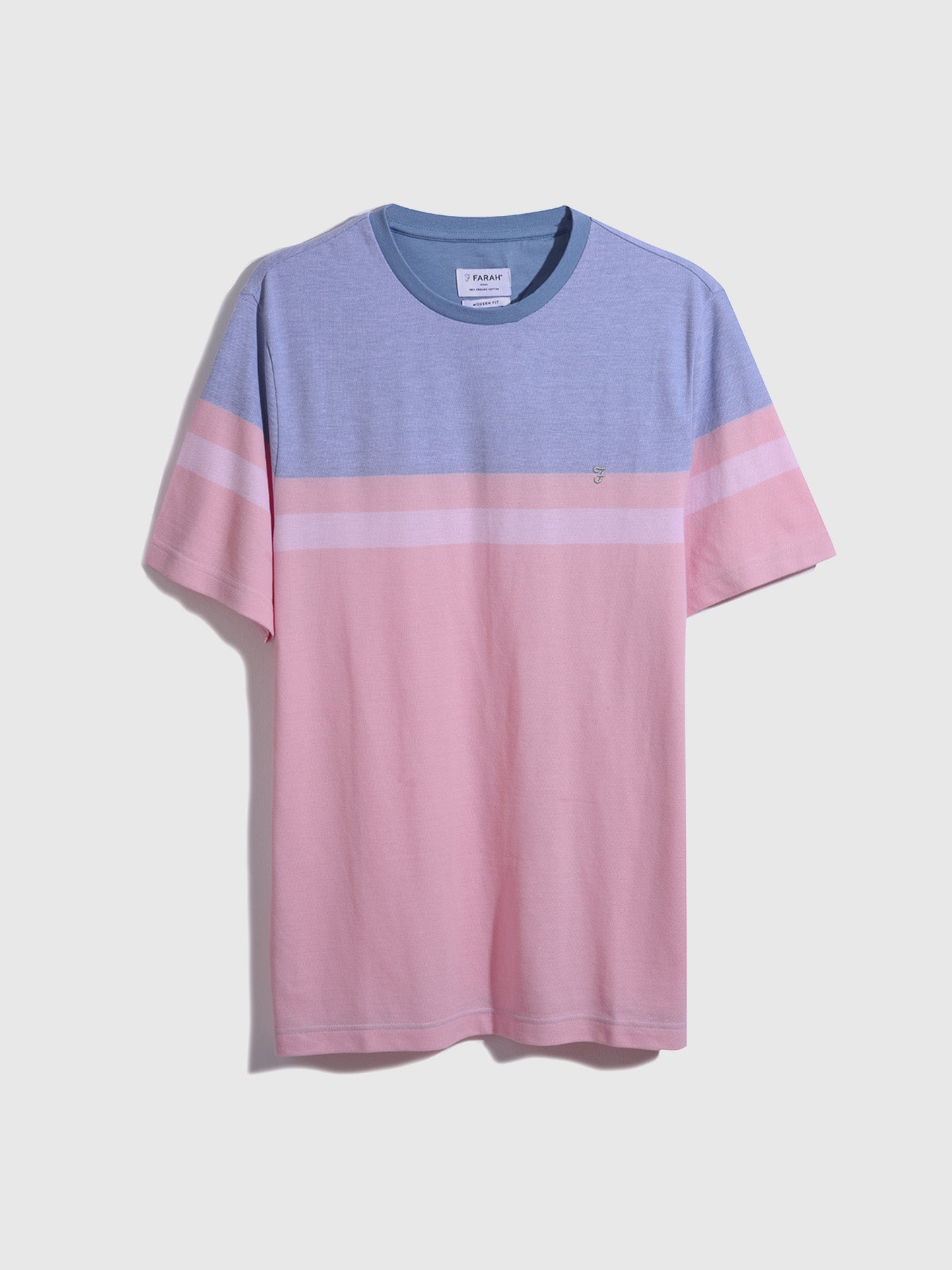 View Page Mordern Fit Two Tone Stripe TShirt In Coral Blush information
