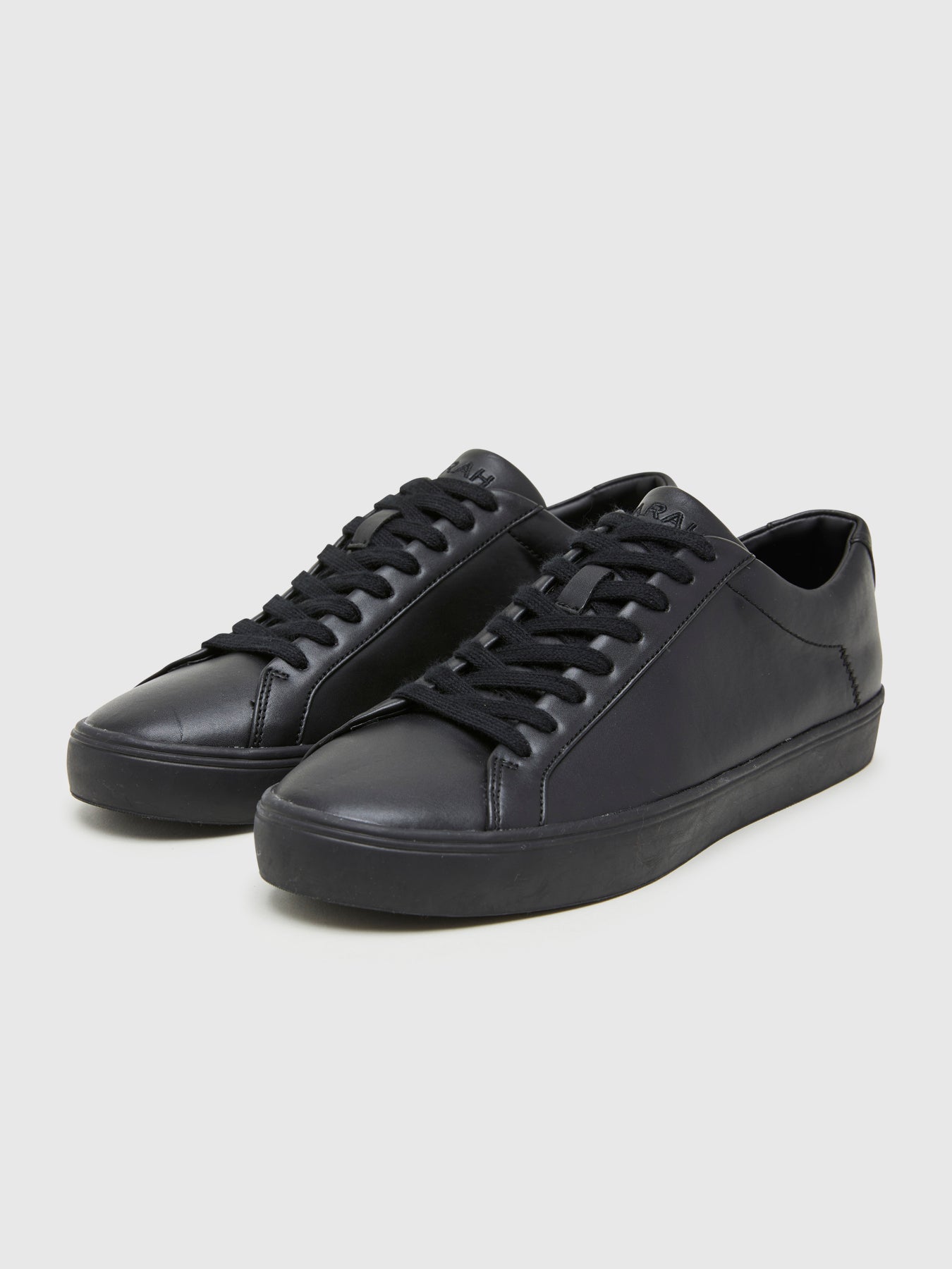 View Farah Rigby Cupsole Leather Trainer In Jet Black Black Mens information