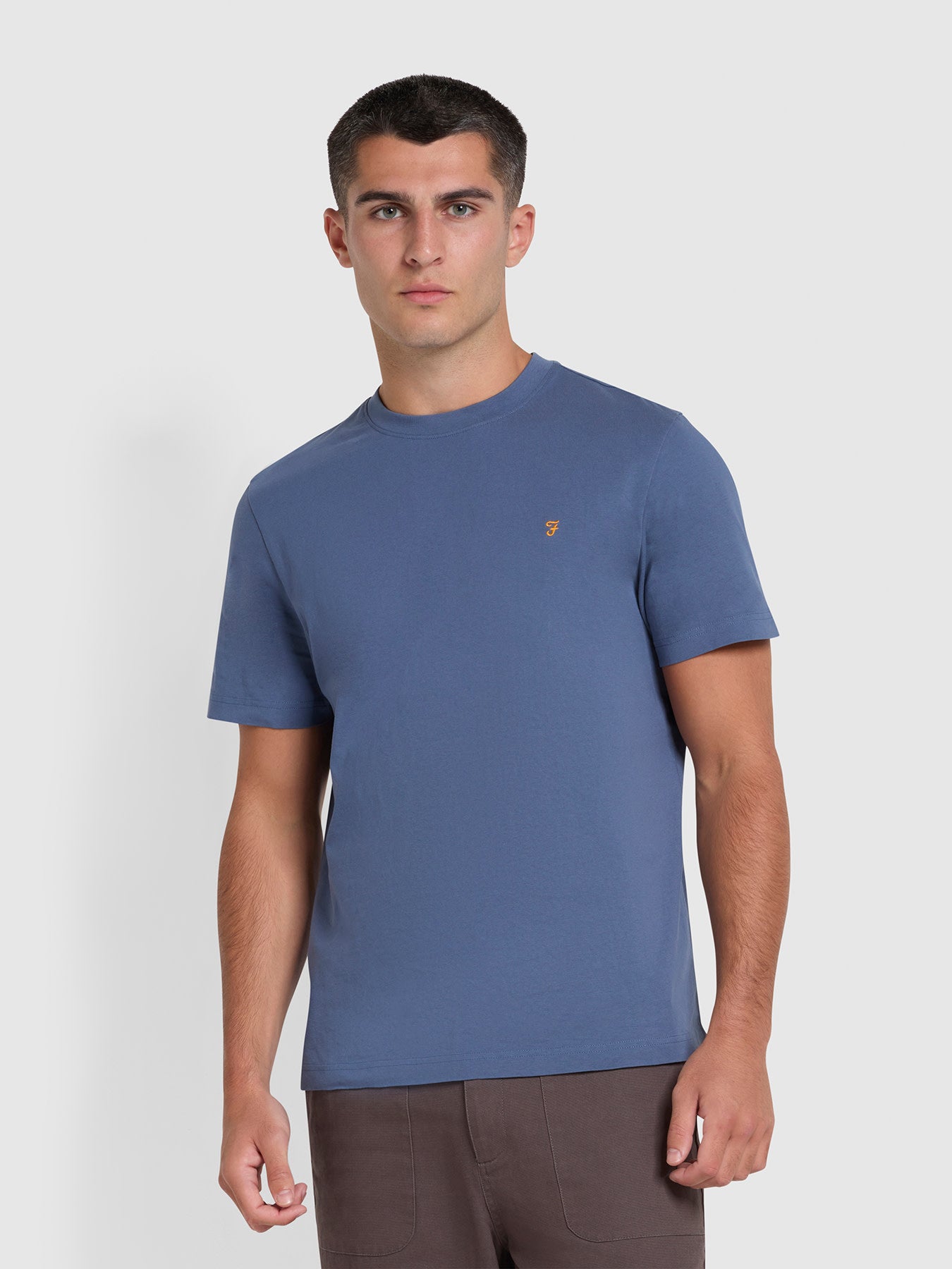 Danny Regular Fit Organic Cotton T-Shirt In River Bed