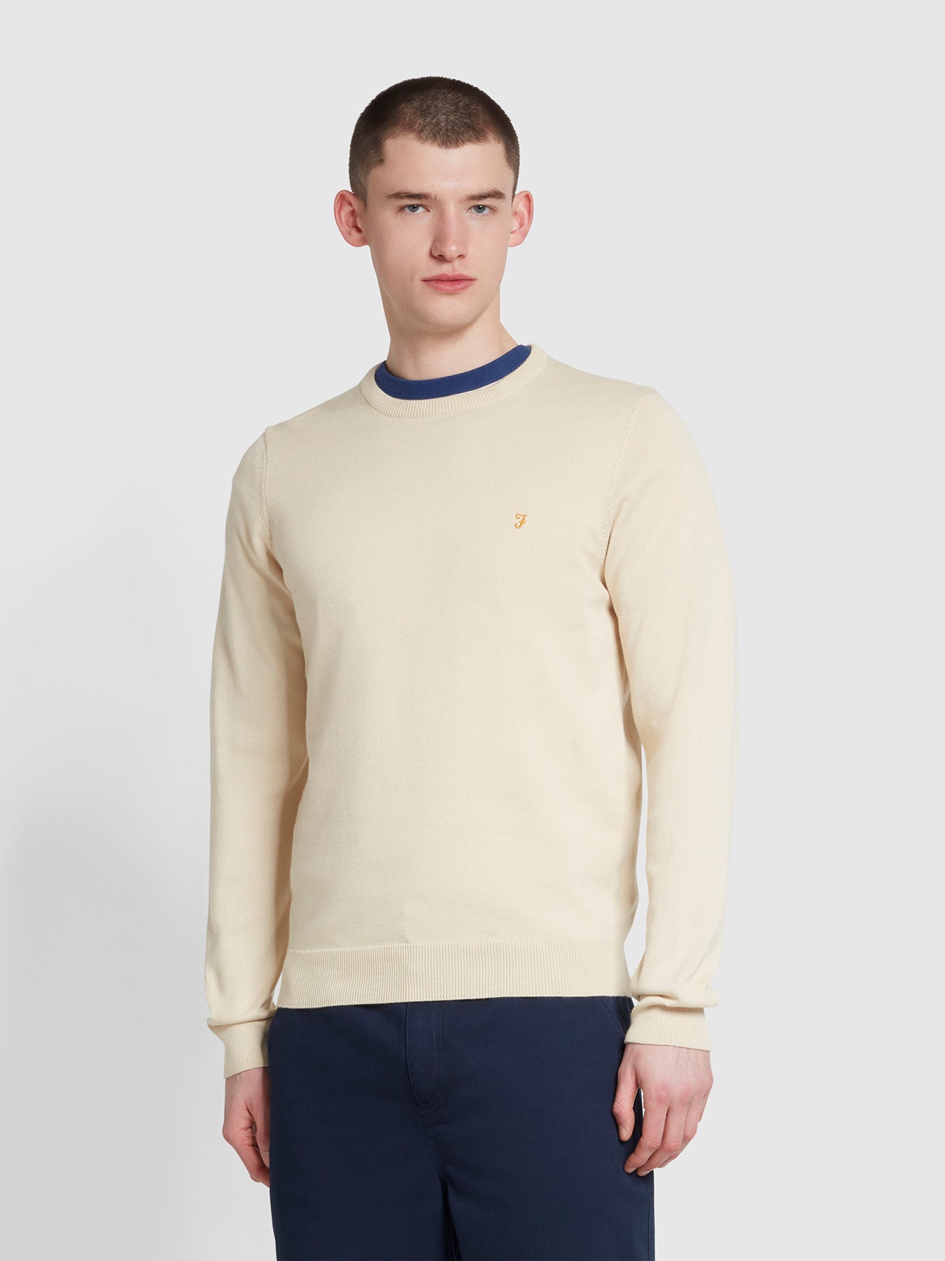 View Mullen Cotton Crew Neck Jumper In Fog information