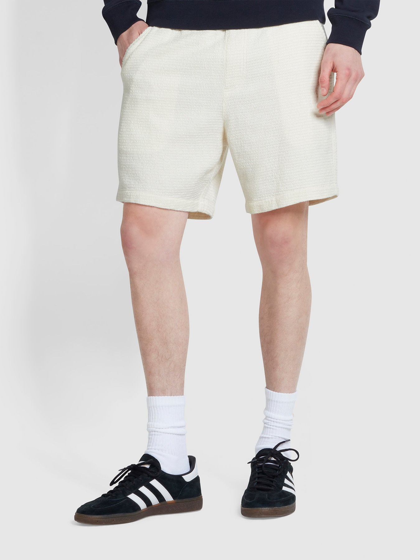 View Redwald Waffle Drawstring Shorts In Ecru information