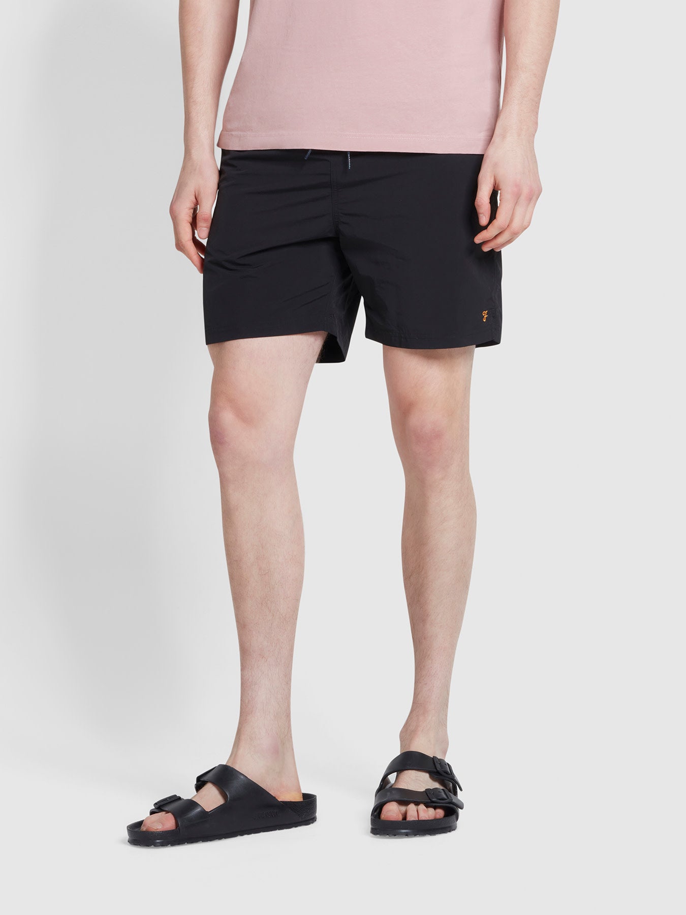 View Colbert Regular Fit Plain Swim Shorts In Black information