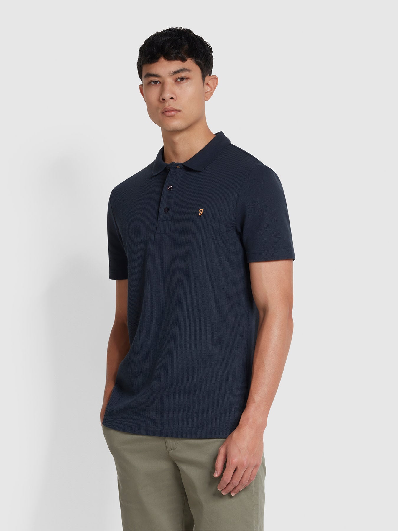 Forster Textured Polo Shirt In Indigo