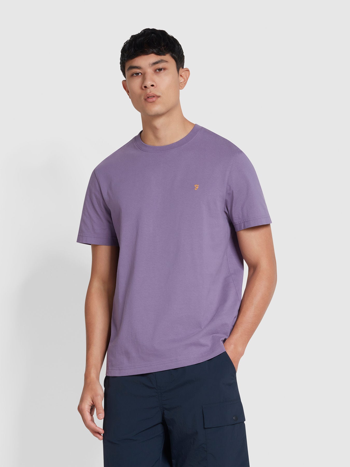 View Danny Regular Fit Organic Cotton TShirt In Slate Purple information