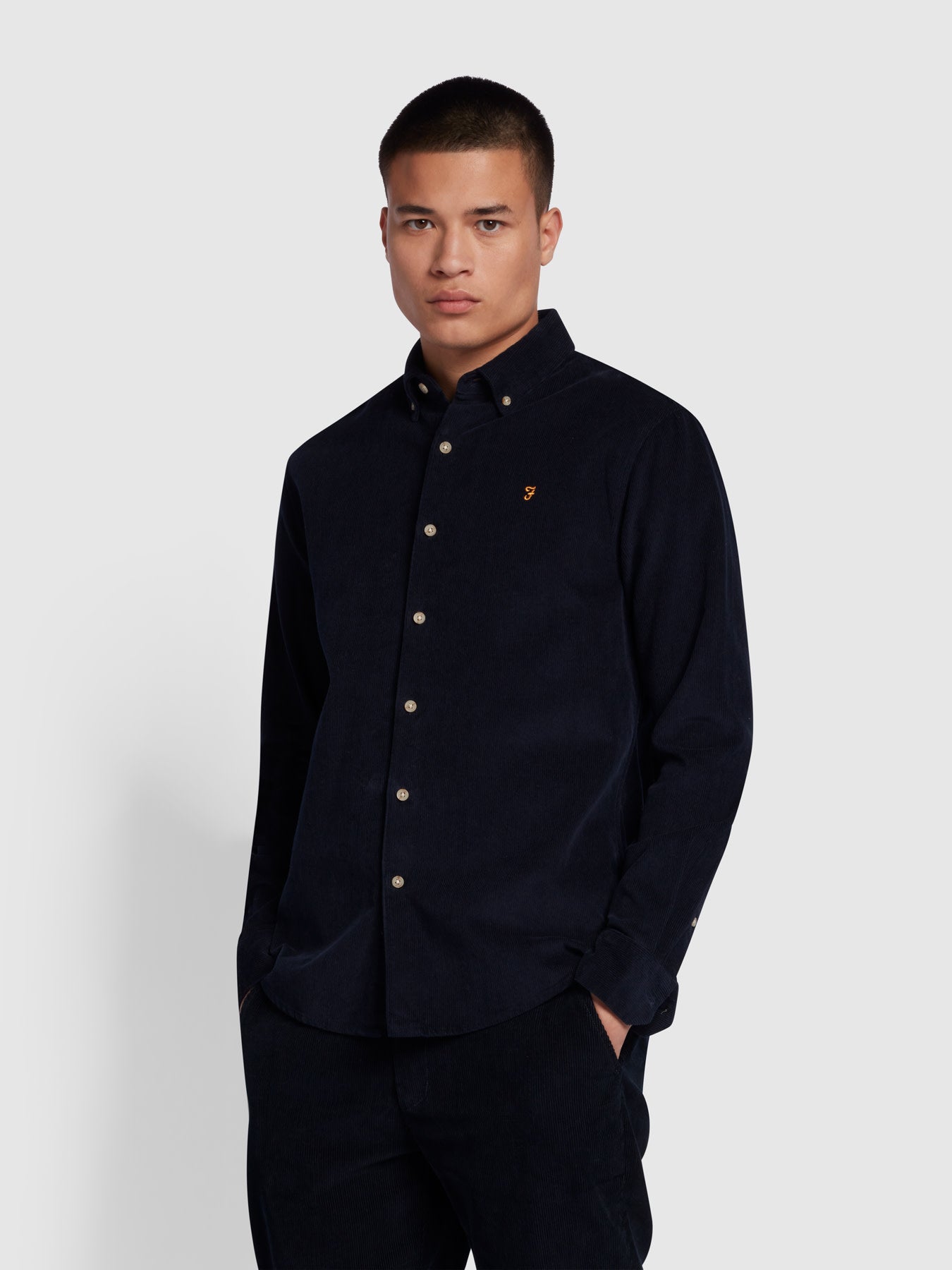 View Bowery Casual Fit Long Sleeve Shirt In True Navy information