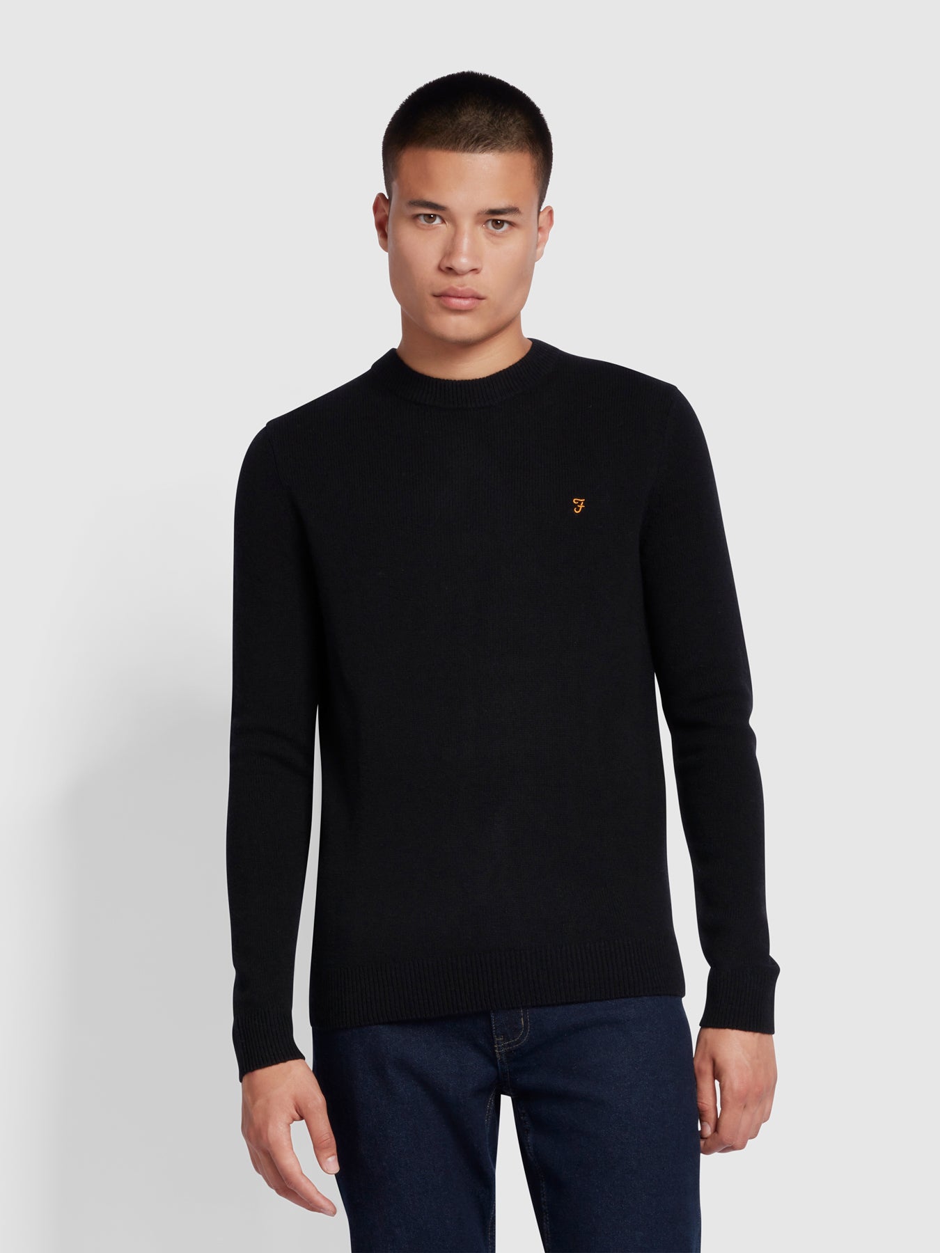 Birchall Slim Fit Crew Neck Jumper In Black