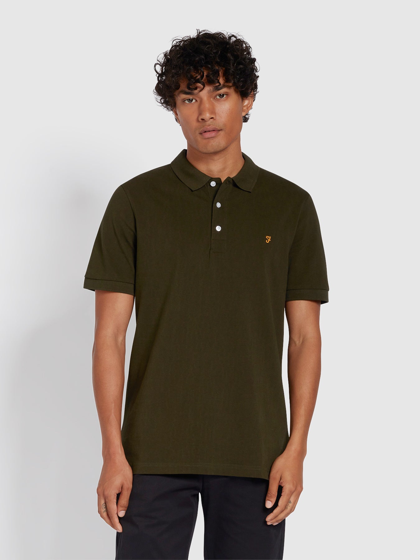 View Blanes Slim Fit Organic Cotton Polo Shirt In Evergreen information