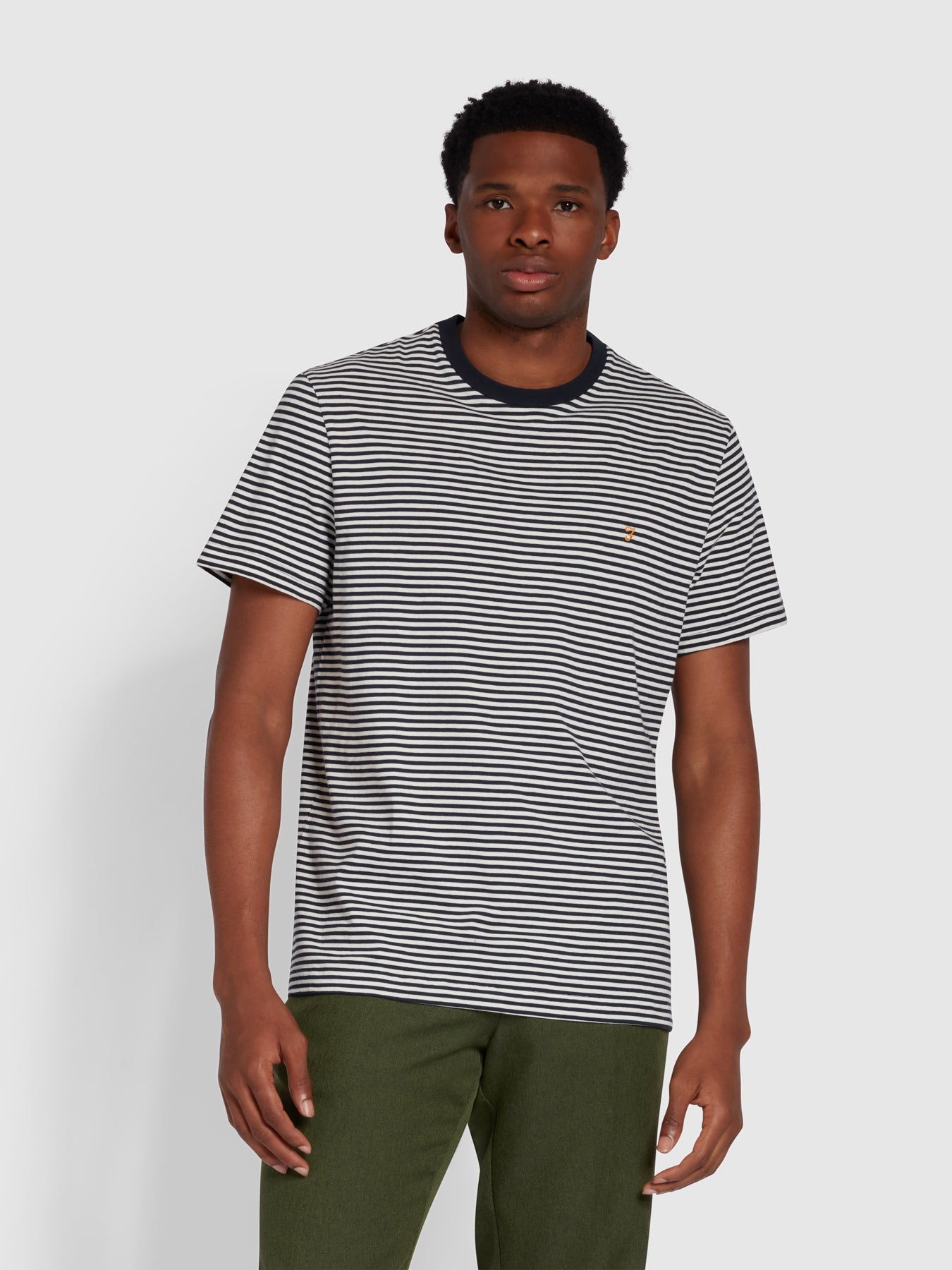 View Daytona Slim Fit Striped Organic Cotton TShirt In True Navy information