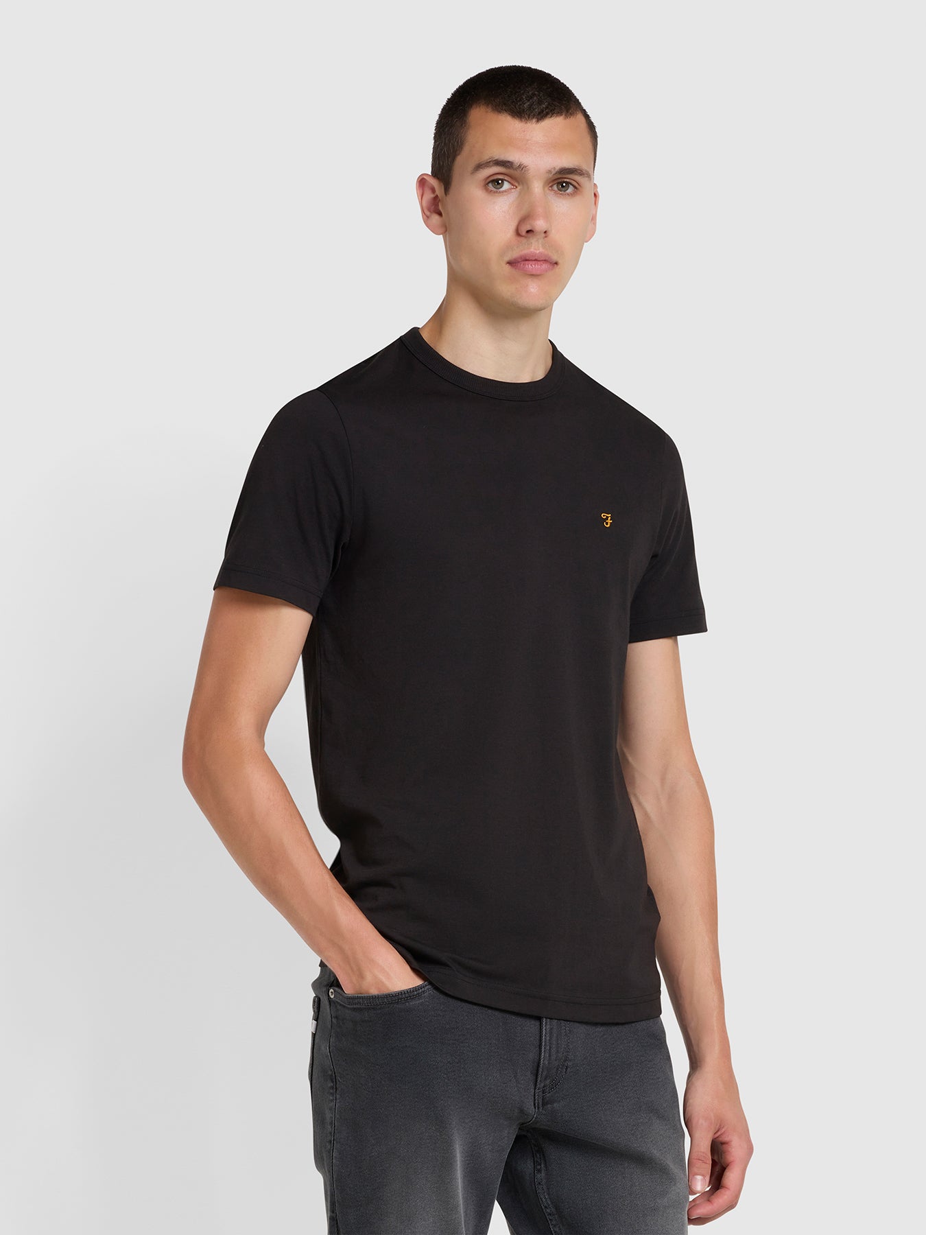 View Danny Regular Fit Organic Cotton TShirt In Black information