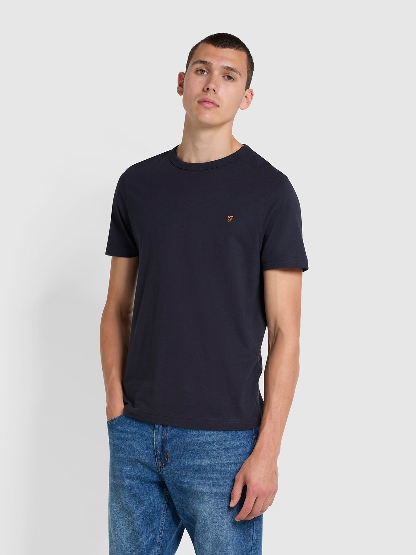 View Danny Regular Fit Organic Cotton TShirt In True Navy information