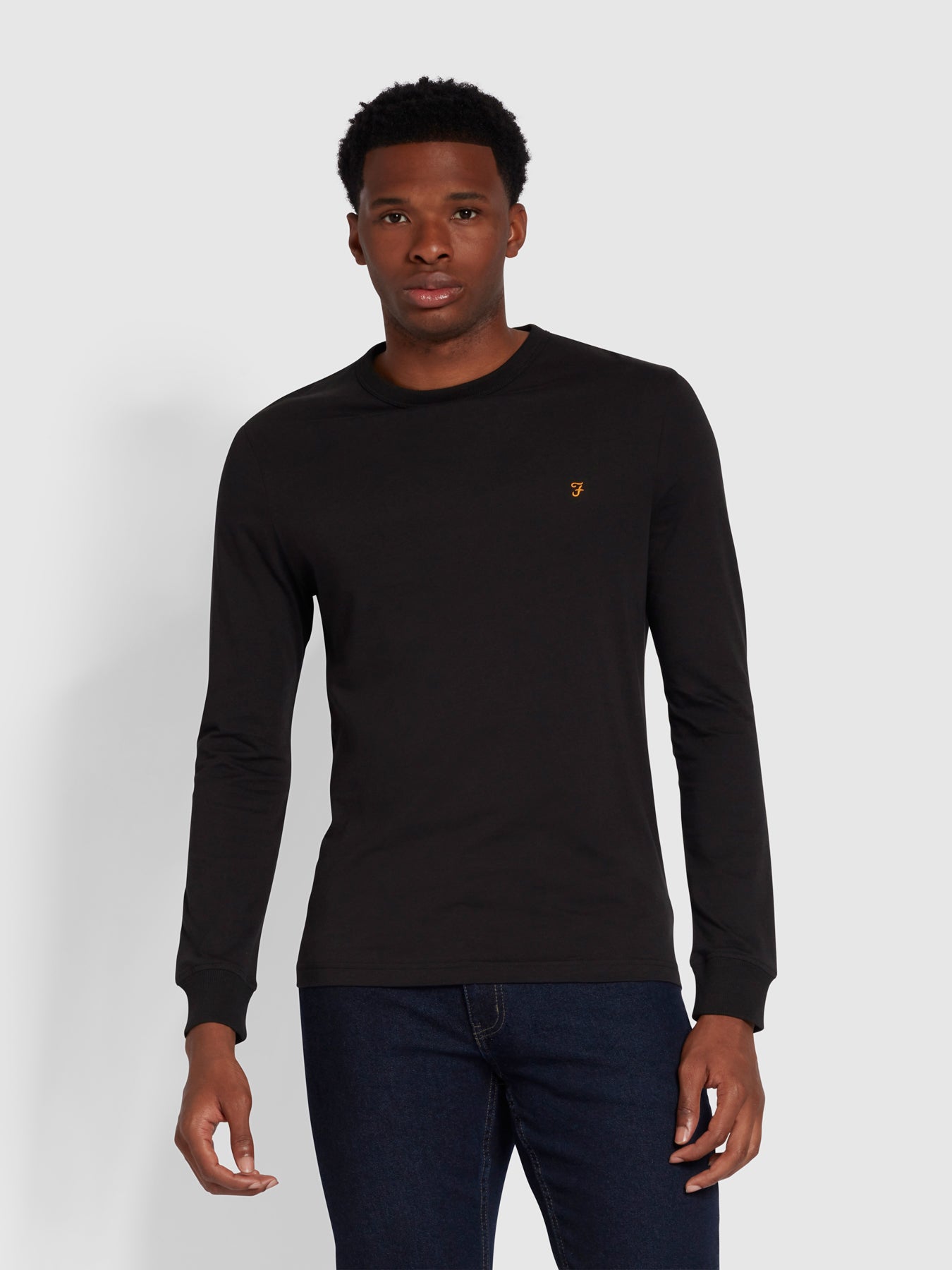 View Worthington Slim Fit Long Sleeve Organic Cotton TShirt In Black information