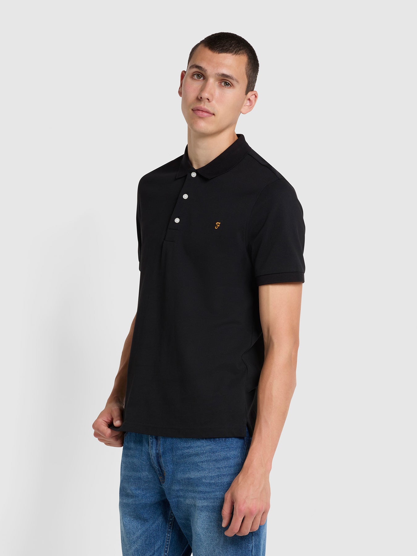 View Blanes Slim Fit Organic Cotton Polo Shirt In Black information