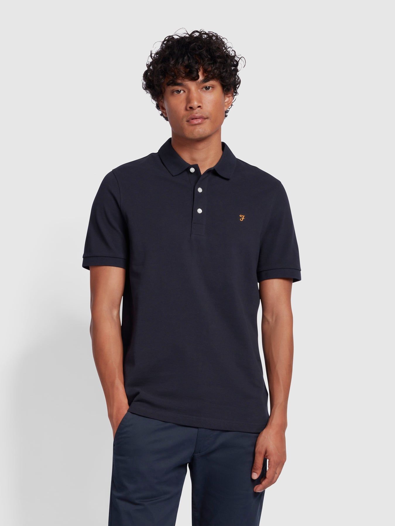 View Blanes Slim Fit Organic Cotton Polo Shirt In True Navy information