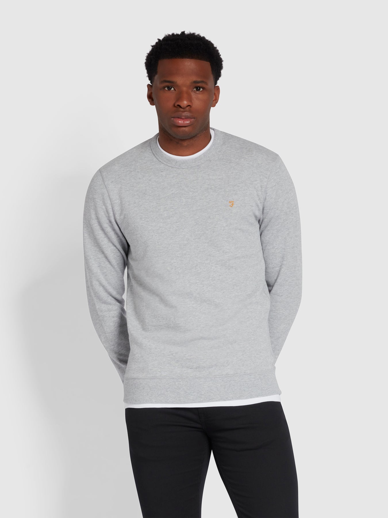 View Tim Organic Cotton Crew Neck Sweatshirt In Light Grey Marl information